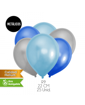GLOBO LISO METALICO NIÑO R9 22CM SET25U /200