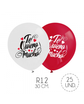 GLOBO ESTAMP TEQUIEROMUCHO R12 30CM SET25U /100