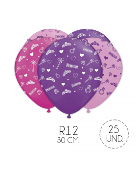 GLOBO ESTAMP PRINCESA R12 30CM SET25U /100
