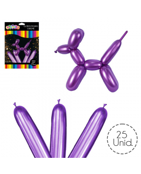 GLOBO CROME FIGURA LILA SET25U /100