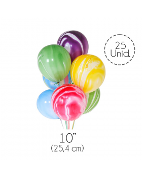 GLOBO LISO MARMOLADO MIX SET25U /100