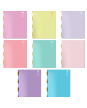 CUADERNO UNIV ESPIRAL DOBLE 7MM 100H PASTEL /48