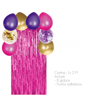 GLOBO ARCO CORTINA FIESTA MIX LADY1 KIT10P /100