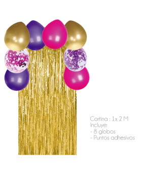 GLOBO ARCO CORTINA FIESTA MIX LADY2 KIT10P /100