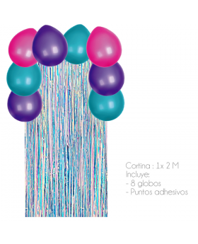 GLOBO ARCO CORTINA FIESTA TEEN KIT10P /100