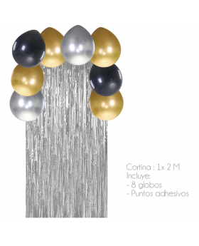 GLOBO ARCO CORTINA FIESTA MEN KIT10P /100