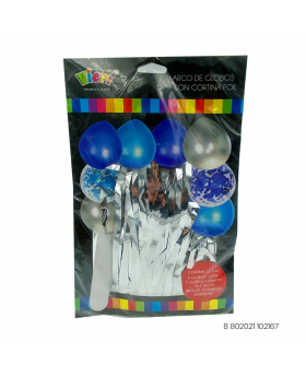GLOBO ARCO CORTINA FIESTA SILVER GIRL KIT10P /100