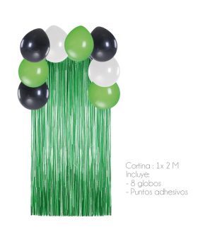 GLOBO ARCO CORTINA FIESTA FUTBOL KIT10P /100