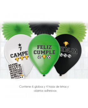 GLOBO LETRAS ADHESIVAS FUTBOL KIT11P /200