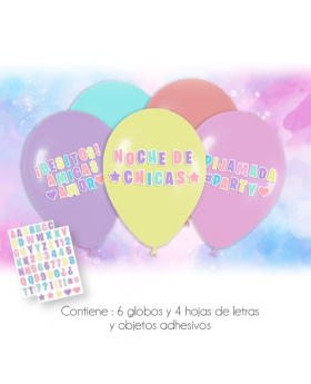 GLOBO LETRAS ADHESIVAS COLORES PASTEL KIT11P /200