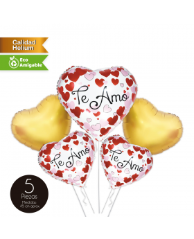 GLOBO FOIL TE AMO KIT5P /200