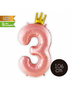 GLOBO HELIO NUMERO 3 PRINCESS 106CM /300