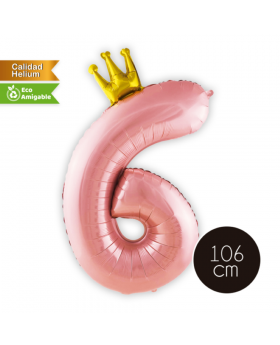 GLOBO HELIO NUMERO 6 PRINCESS 106CM /300