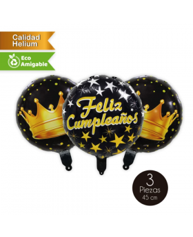 GLOBO ALLOY CUMPLEAÑOS KING 45 CM SET3U /300