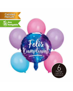 GLOBOS BOUQUET ALLOY LATEX CUMPLE SKY KIT6P /300