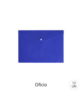 SOBRE PLASTICO OFICIO CON BROCHE AZUL /600