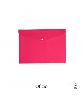 SOBRE PLASTICO OFICIO CON BROCHE FUCSIA /600