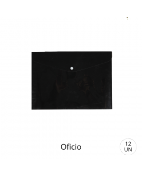 SOBRE PLASTICO OFICIO CON BROCHE NEGRO /600