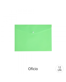 SOBRE PLASTICO OFICIO CON BROCHE PISTACHO /600