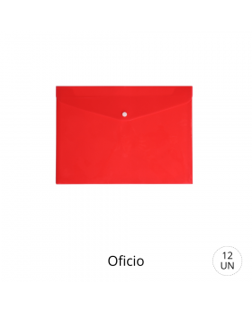 SOBRE PLASTICO OFICIO CON BROCHE ROJO /600