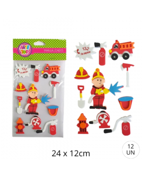 GOMA EVA STICKERS FIGURAS BOMBERO /300