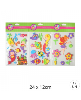 GOMA EVA STICKERS FIGURAS HADA SIRENA /300