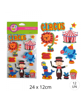 GOMA EVA STICKERS FIGURAS CIRCO /300