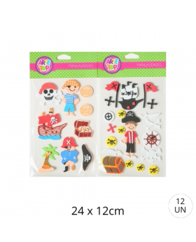 GOMA EVA STICKERS FIGURAS PIRATAS /300