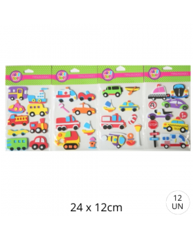 GOMA EVA STICKERS FIGURAS TRANSPORTES /300