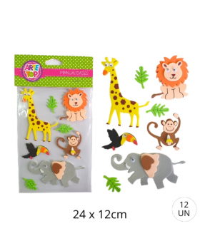 GOMA EVA STICKERS FIGURAS ANIMALES JUNGLA /300