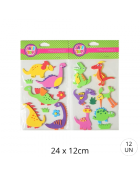 GOMA EVA STICKERS FIGURAS DINOSAURIOS /300