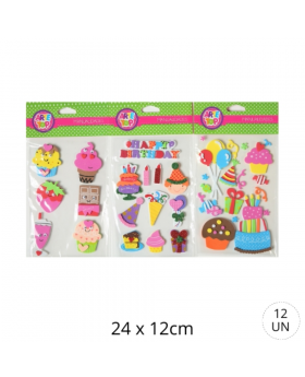GOMA EVA STICKERS FIGURAS CUMPLEAÑOS /300