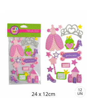 GOMA EVA STICKERS FIGURAS PRINCESS /300