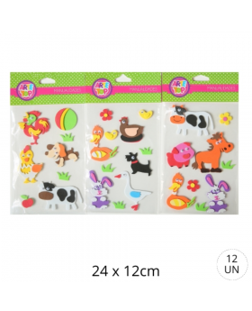 GOMA EVA STICKERS FIGURAS GRANJA /300
