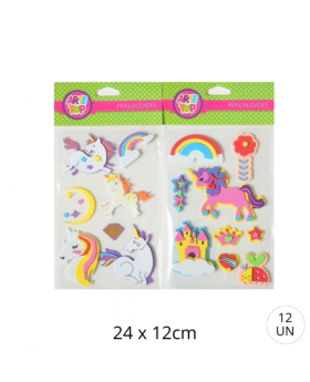 GOMA EVA STICKERS FIGURAS UNICORNIO /300