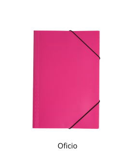 CARPETA ELASTICO PLASTICO OFICIO FUCSIA /144