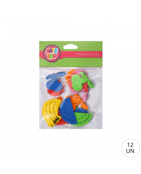 GOMA EVA FIGURAS CON DIBUJO FRUTAS /240