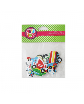 GOMA EVA FIGURAS CON DIBUJO TRANSPORTE /240