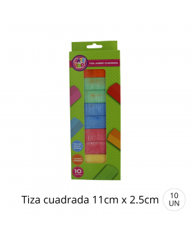 TIZAS JUMBO CUADRADAS 10 COLORES /48
