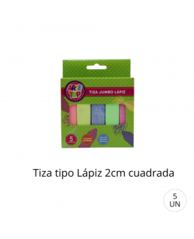 TIZAS JUMBO LAPIZ CUADRADO 5 COLORES /128