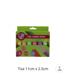 TIZAS JUMBO 6 COLORES NEON /96