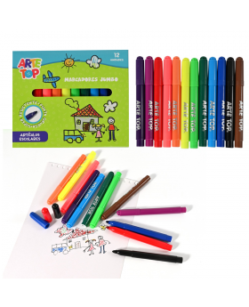 MARCADORES JUMBO 12 COLORES /96