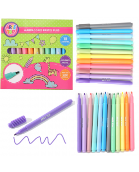 MARCADORES PASTEL PLUS 12 COLORES /144
