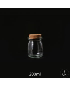 FRASCO VIDRIO CANDY OVAL TAPA CORCHO 200ML /105