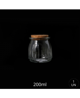 FRASCO VIDRIO CANDY LINES TAPA CORCHO 200ML /105