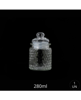 FRASCO VIDRIO BALLS TAPA VIDRIO 280ML /72