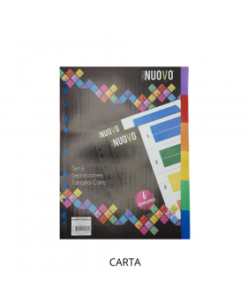 SEPARADORES VINIL TAMAÑO A4 6 DIVISIONES /300