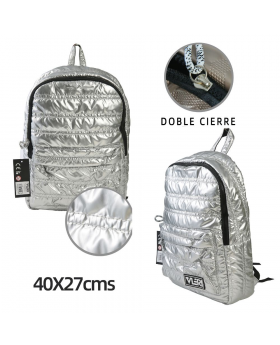 MOCHILA BUBLE LINEAS SILVER/50