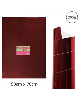 CARTULINA METALIZADA 50x70CM ROJO SET10U /25