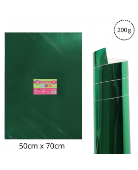 CARTULINA METALIZADA 50x70CM VERDE SET10U /25